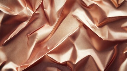 Aufkleber - Elegant rose gold metallic silk fabric with a luxurious draped texture and subtle geometric pattern for sophisticated design projects.