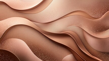 Aufkleber - Elegant rose gold silk background with flowing waves and subtle texture for fashion and luxury design themes.