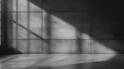 Poster - Smooth Metallic Gray Cement Wall Background with Light and Shadow Effects for Modern Design and Architectural Themes