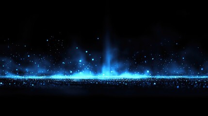 Poster - breathtaking blue bokeh light effect background creating a serene atmosphere with ample space for te