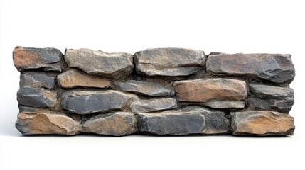 Poster - Rock Wall Texture in Rectangular Form with Natural Stone Variation on a Plain Background