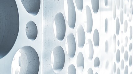 Poster - Abstract Acoustic Wall Panel with Circular Patterns in High Quality Textured Design for Decorative and Sound Absorption Applications