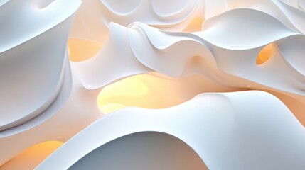 Poster - Elegant abstract background featuring soft curves and warm lighting effects in a tranquil color palette.