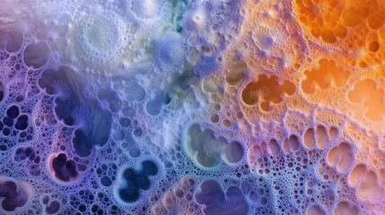 Poster - Vibrant opalescent abstract texture with luminous bubbles and psychedelic patterns perfect for creative backgrounds and designs
