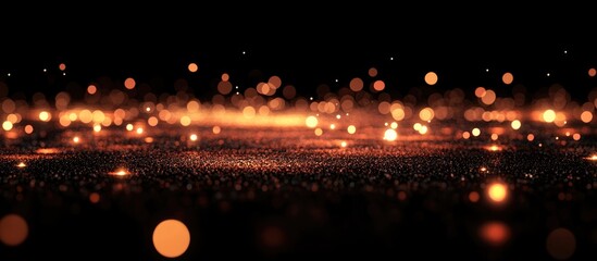 Poster - Red Glittering Bokeh Background with Sparkling Lights and Blank Space for Text Overlay or Creative Design Applications