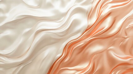Poster - Elegant Rose Gold and Ivory Ombre Foil Texture with Luxurious Twisted Waves for Stylish Background Design