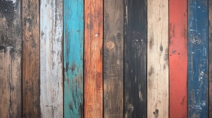 Aufkleber - Rustic wooden texture with weathered finish showcasing multiple colors and grunge elements suitable for backgrounds and design projects