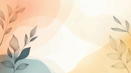 Aufkleber - Gentle Abstract Floral Background with Soft Gradients and Minimalist Design Elements