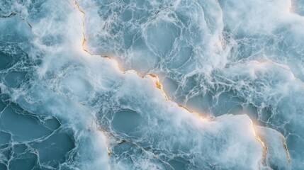 Poster - Abstract marble background with fluid waves and golden highlights creating a serene and elegant texture for design elements.