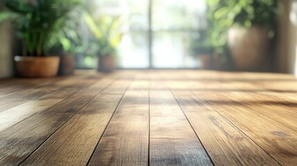 Poster - natural studio background with hardwood floor and ample copy space for product photography and prese
