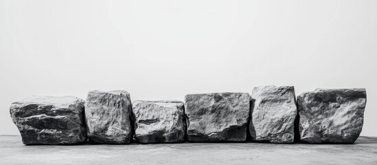 Poster - stone slabs on monochrome background providing ample empty space for text and design elements in a m