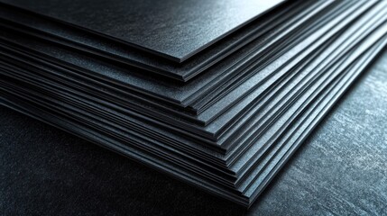 Poster - stack of blank business cards mockup with textured background and ample empty space for branding or 