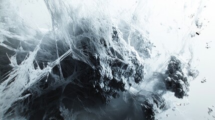 Poster - Abstract Representation of Digital Data Entropy and Software Degradation in a Modern Ethereal Landscape with Textured Cloud-like Patterns