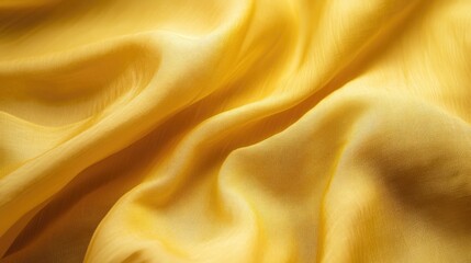 Poster - soft yellow fabric texture with elegant drapes and smooth surface ideal for backgrounds or textile d