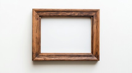 Poster - rustic solid wood frame for artwork empty on clean white background ideal for interior design and ar
