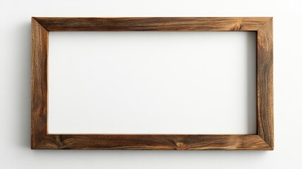 Wall Mural - Solid Rustic Wooden Frame for Art Display on Clean White Background