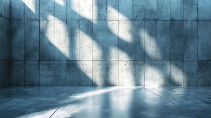 Poster - abstract solid concrete wall interior with dramatic light and shadows for modern industrial backgrou