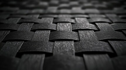 Poster - black woven texture background for contemporary designs, perfect for posters, wall art, or stylish g