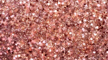 Poster - Rose gold glitter celebration background with sparkling pink lights and vibrant glittering confetti for festive occasions and events