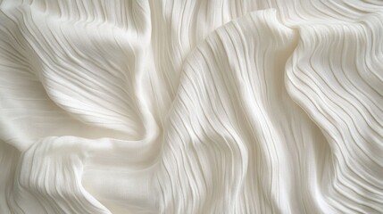 Poster - elegant white fabric background with soft curves and stripes ideal for fashion and textile designs
