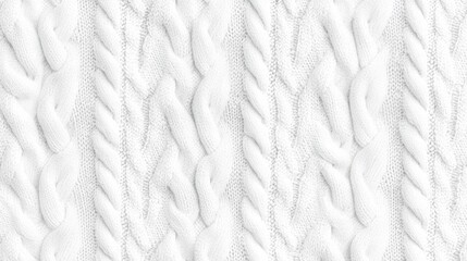 Aufkleber - Cozy Textured White Knitted Fabric Background for Elegant Seasonal Designs and Apparel Photography