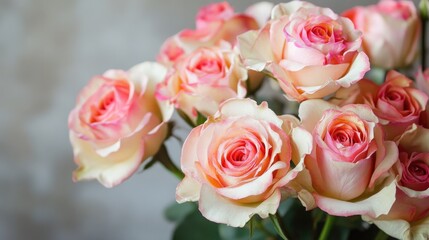 Aufkleber - Elegant Pink Rose Bouquet for Romantic Wedding Decorations and Floral Arrangements