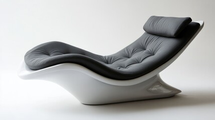 Aufkleber - Modern gray lounge chair with plush cushioning designed for contemporary living spaces and relaxation.