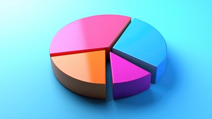 Poster - A dynamic D pie chart illustrating market share distribution, with segments rising and falling, symbolizing changes in financial data.