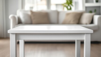 Wall Mural - a white table with a plant on top of it