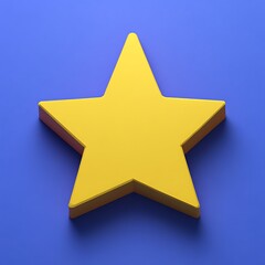 Poster - A vibrant yellow 3D star icon is positioned against a contrasting blue background creating a striking minimal design
