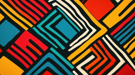 Aufkleber - Abstract Vibrant Lines on Colorful Background Dynamic Graphic Design Resource for Creative Projects and Artistic Inspirations