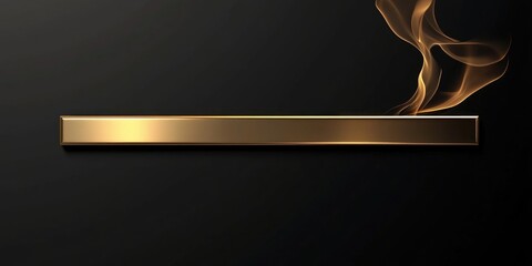 Aufkleber - Elegant golden rectangular frame with smoke effect on a dark background for premium text or product display.