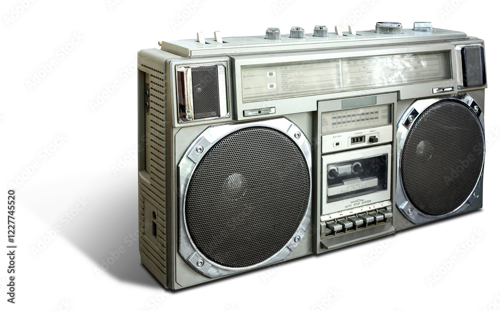 Vintage Radio Cassette Recorder Boombox isolated. PNG Stock Photo ...