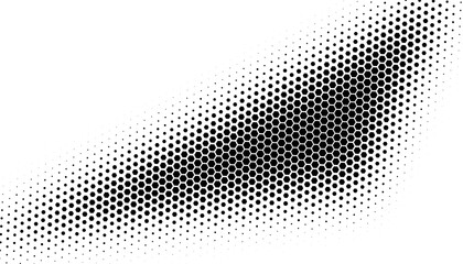 Poster - black and white halftone pattern with hexagon shape. geometric pattern for sporty background. easily