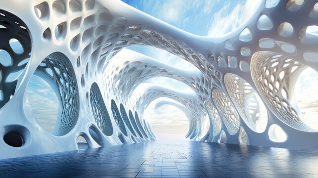 Abstract Architectural Wonderland: A Futuristic Organic Structure