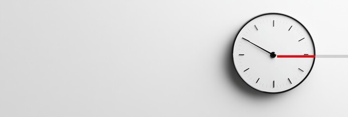 Poster - Minimalist wall clock showing time with a modern design in a bright, uncluttered space. Generative AI
