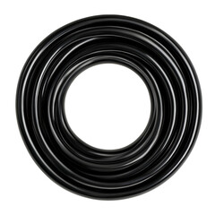 Poster - An image showing concentric black rings creating a circular frame with a hollow center against a black background.