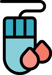 Poster - Wired computer mouse with blood drops symbolizing healthcare technology and medical data analysis