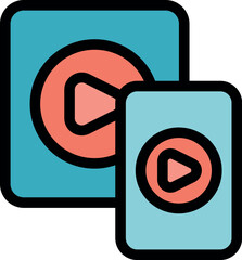 Poster - Playlist is showing streaming multimedia content and player buttons, symbolizing online entertainment and digital media consumption