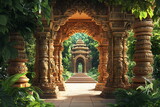 3D render of an Indian temple entrance