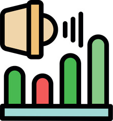 Poster - Sound waves coming out of a smart speaker, interacting with audio frequencies, creating a colorful visualization