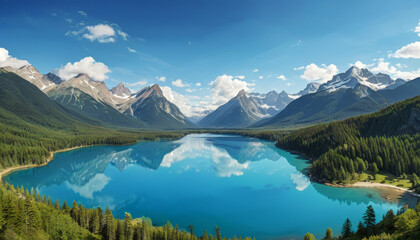  Breathtaking mountain lakes in a scenic national park landscape