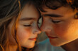 © Dreamy Elen - Romantic teen couple about to share their first kiss. Valentine's Day and Kissing Day concept
