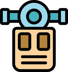 Poster - Cartoon robot navigating alien landscapes, utilizing cutting edge technology for exploration and discovery