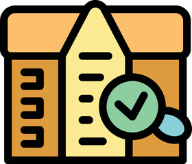 Poster - Shipping label with approved checkmark confirming successful delivery of cargo