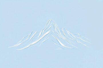 Aufkleber - Majestic snow capped mountain peak surrounded by serene blue sky and distant mountain ranges at sunrise. Generative AI