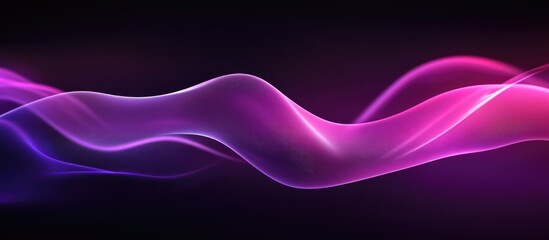 Sticker - Neon Smoke Wave Background in Purple and Pink with Space for Text in a Dark Atmosphere