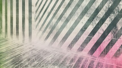 Poster - Abstract design featuring diagonal stripes in muted colors creating a textured background