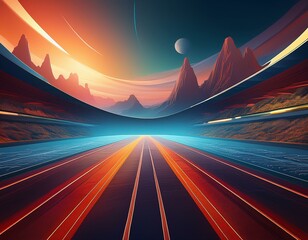 Wall Mural - track background