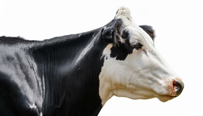 Wall Mural - black and white cow isolated on transparent and white background
